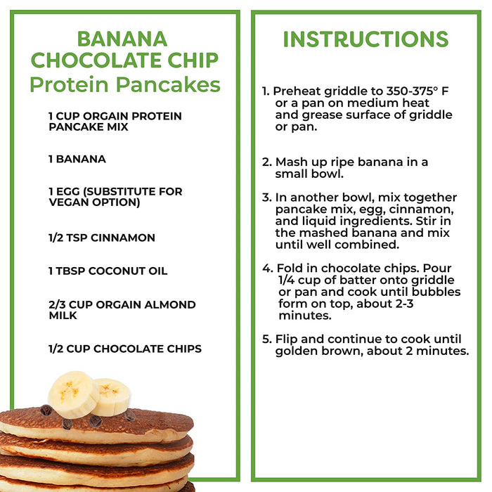 Orgain Protein Pancake & Waffle Mix, 50 Superfoods - Made with Mango, Organic Kale, Chia Seeds, Carrot, Beet Powder, Wheat Grass & Tart Cherry, 10g of Plant Based Protein, Non-GMO, 15 Oz